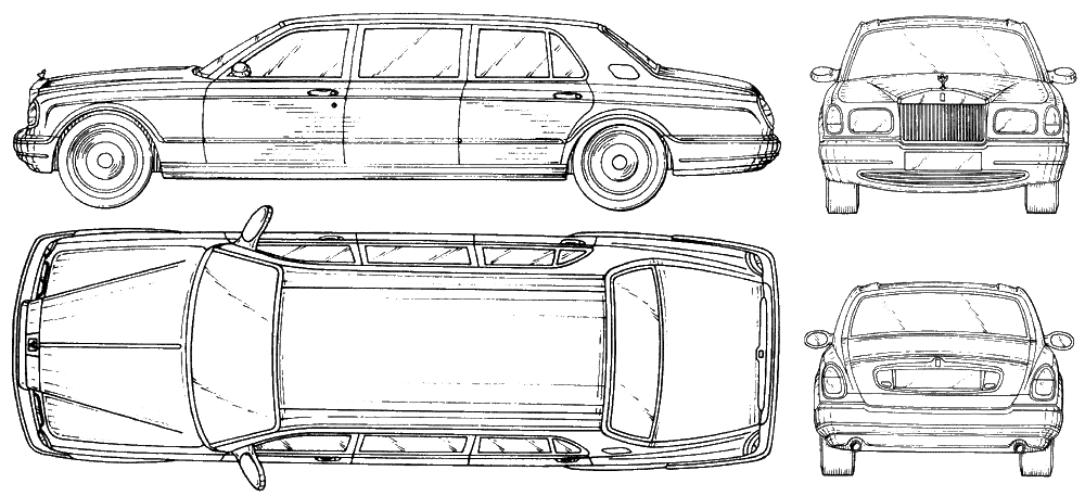 1000x457 Car Rolls Royce 2003 Limo The Photo Thumbnail Image Of Figure - Limo Sketch