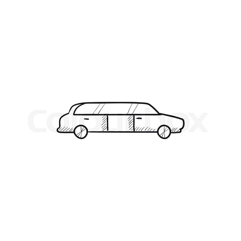 800x800 Wedding Limousine Vector Sketch Icon Isolated On Background. Hand - Limo Sketch
