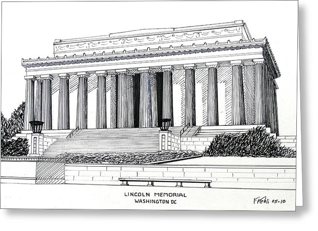 646x470 Lincoln Memorial Drawing By Frederic Kohli - Lincoln Memorial Sketch