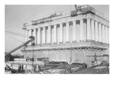 400x300 Lincoln Memorial Undergoes Construction Art Print By - Lincoln Memorial Sketch