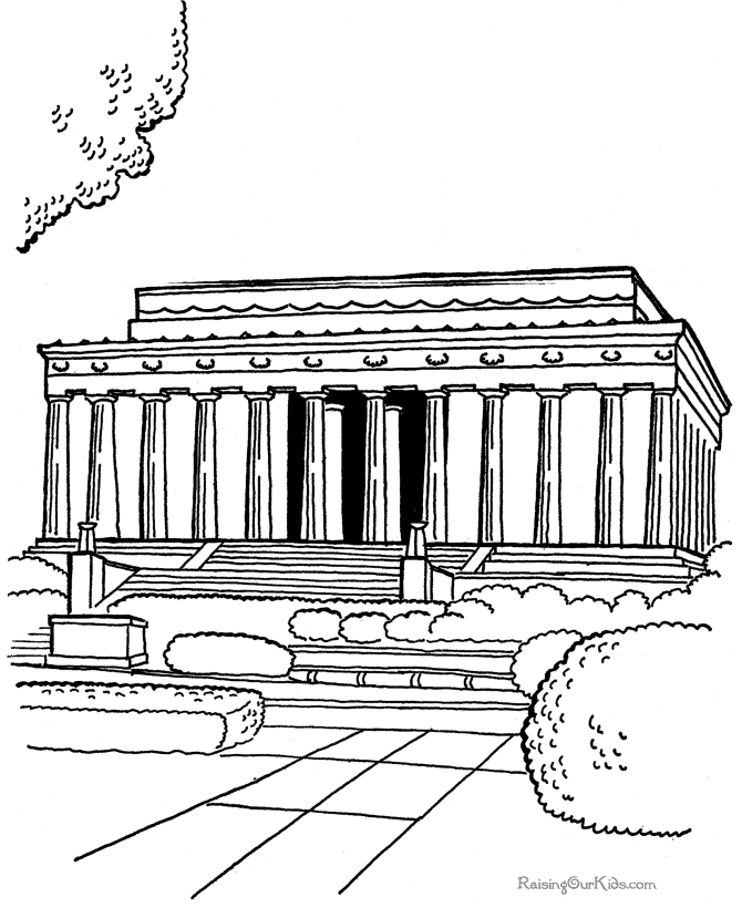 670x820 The Lincoln Memorial Coloring Pages - Lincoln Memorial Sketch