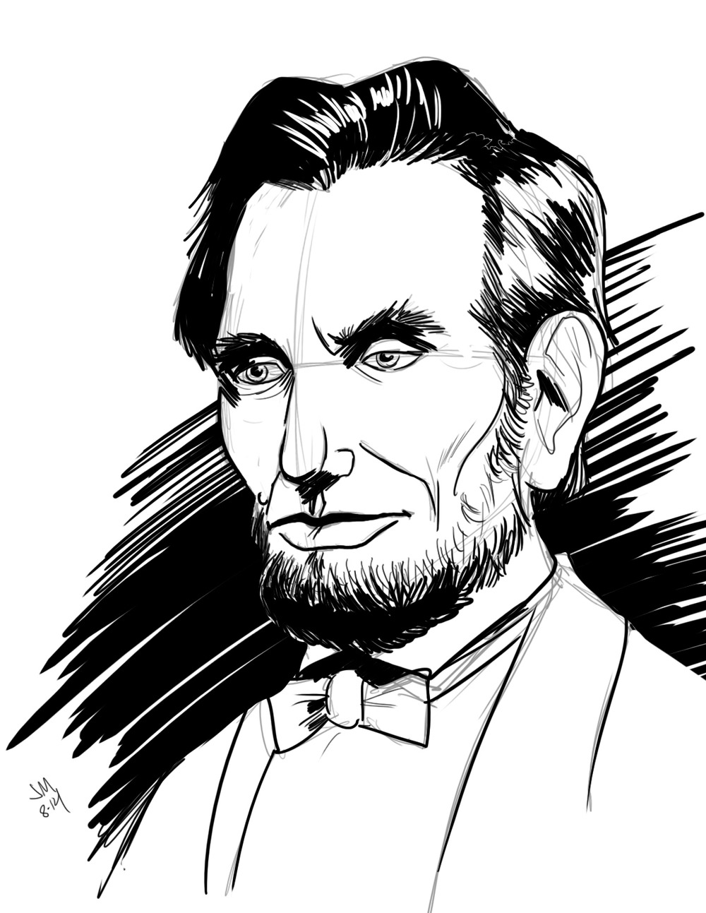1000x1293 Daily Sketch Lincoln Jason Muhr - Lincoln Sketch