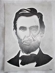 225x300 A4 Art Graphite Pencil Sketch Drawing Us President Abraham Lincoln - Lincoln Sketch