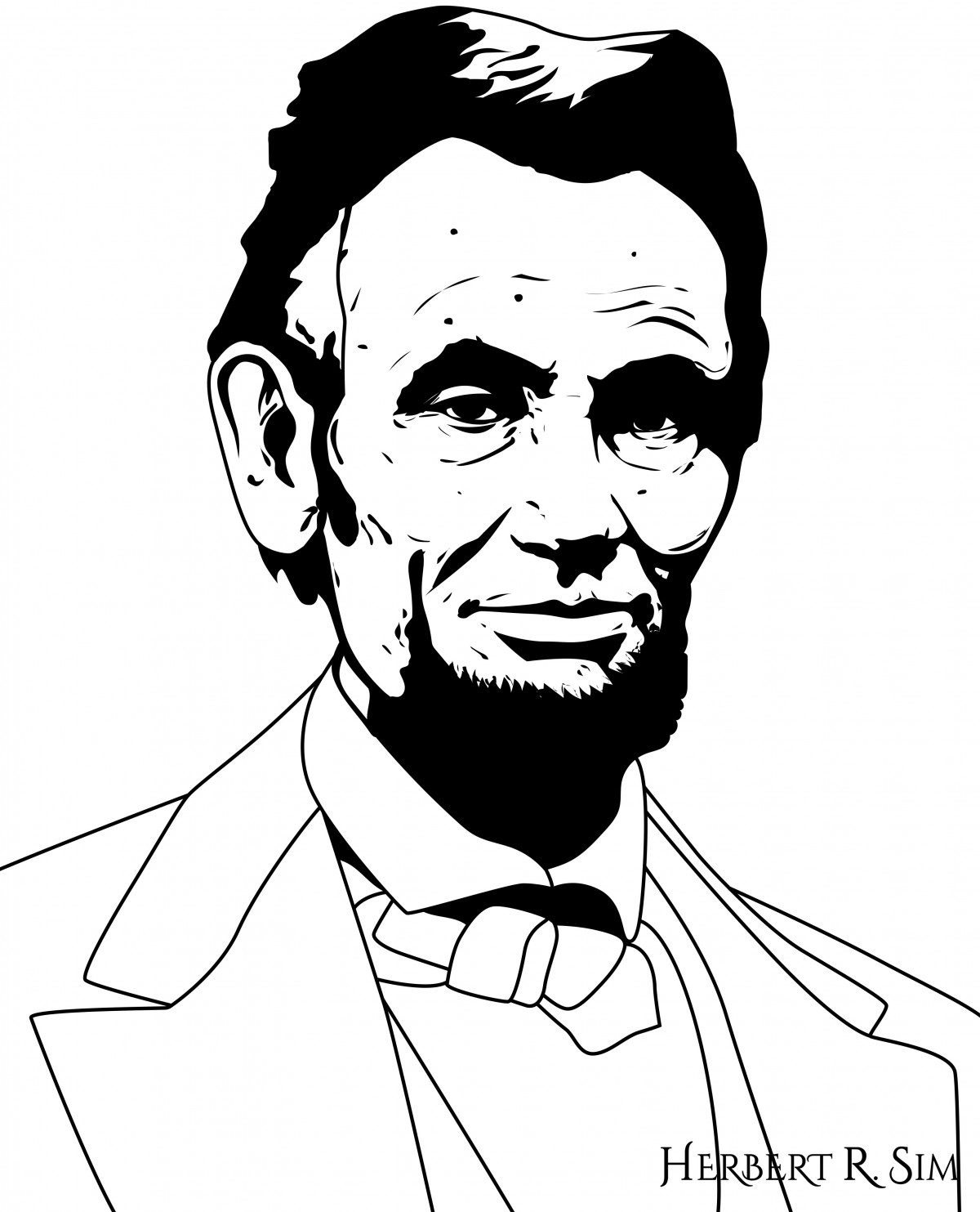 1200x1483 Herbert Sim Abraham Lincoln Illustration Sketch - Lincoln Sketch