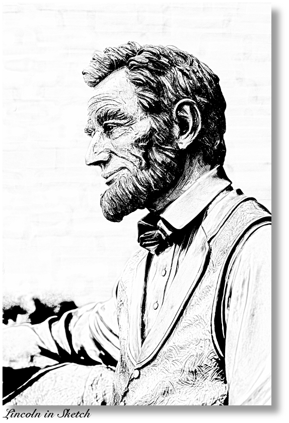 574x840 Lincoln In Sketch - Lincoln Sketch