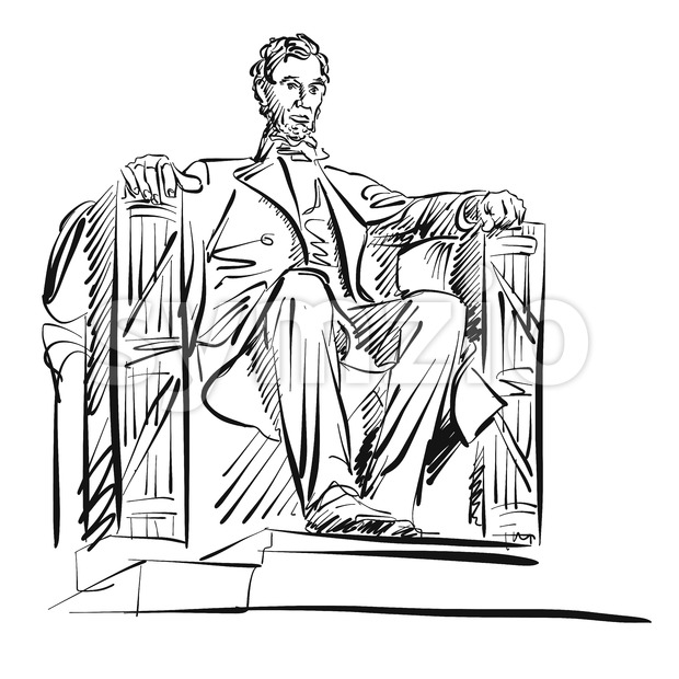 620x620 Abraham Lincoln Freehand Sketch Vector Illustration 119155 - Lincoln Sketch