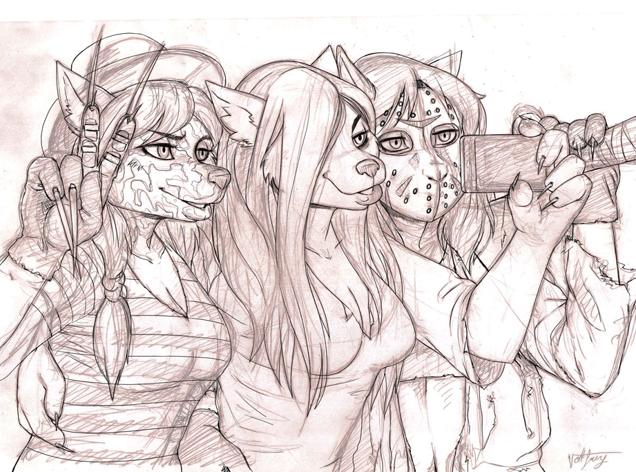 921x683 Fur Halloween Special Sketch And Line Art Weasyl - Line Art Sketch