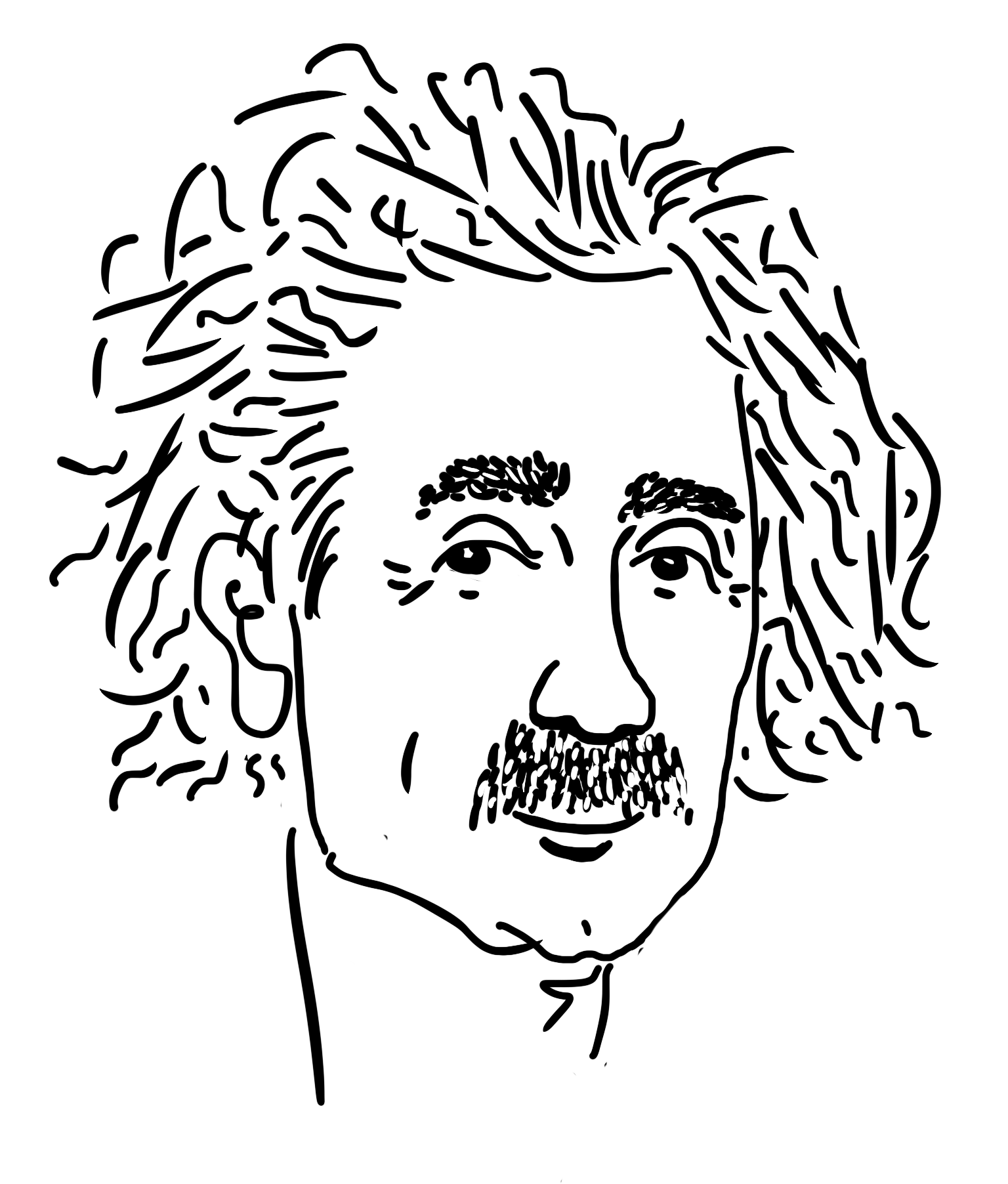 1536x1804 Einstein Doodle Sketch - Line Sketch