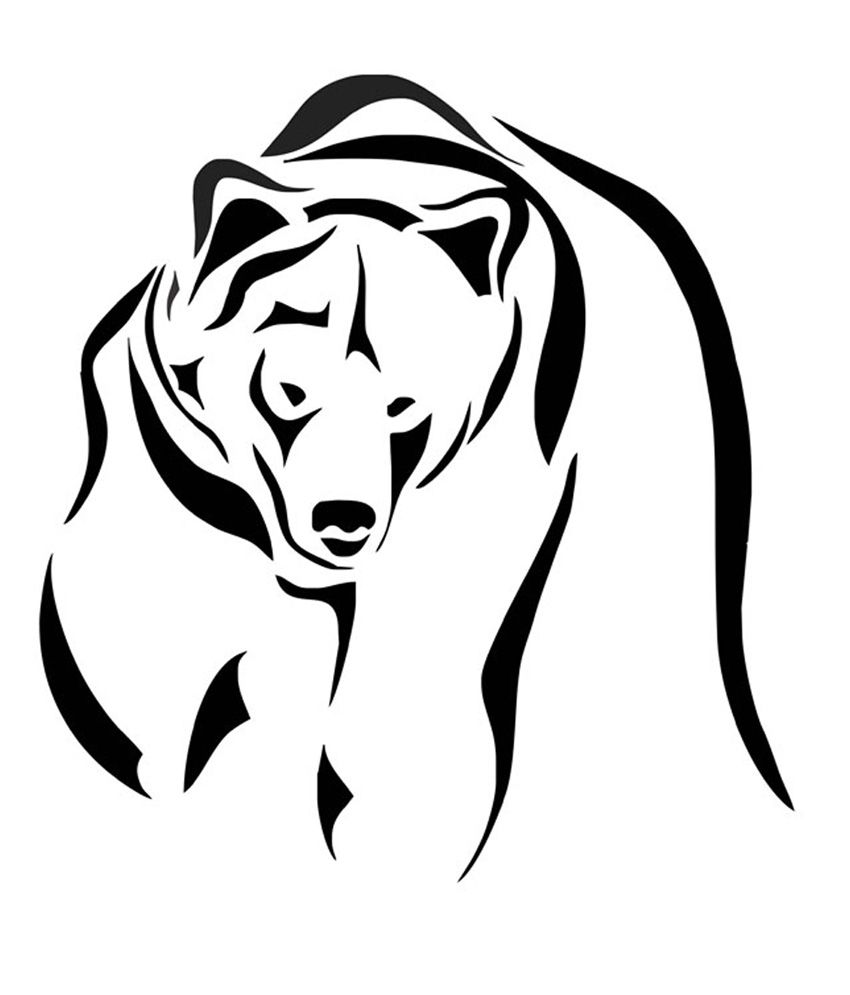 850x995 Studio Briana Black Line Art Polar Bear Sketch Wall Decal Wall - Line Sketch