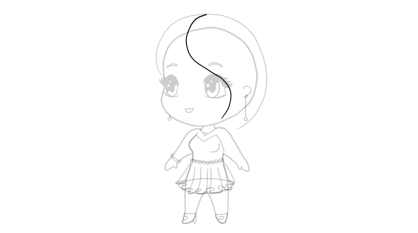 850x475 How To Draw A Chibi - Line Sketch Of Girl