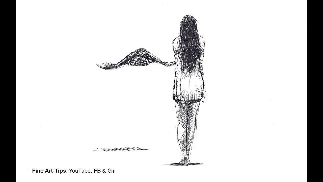 1280x720 How To Sketch - Line Sketch Of Girl