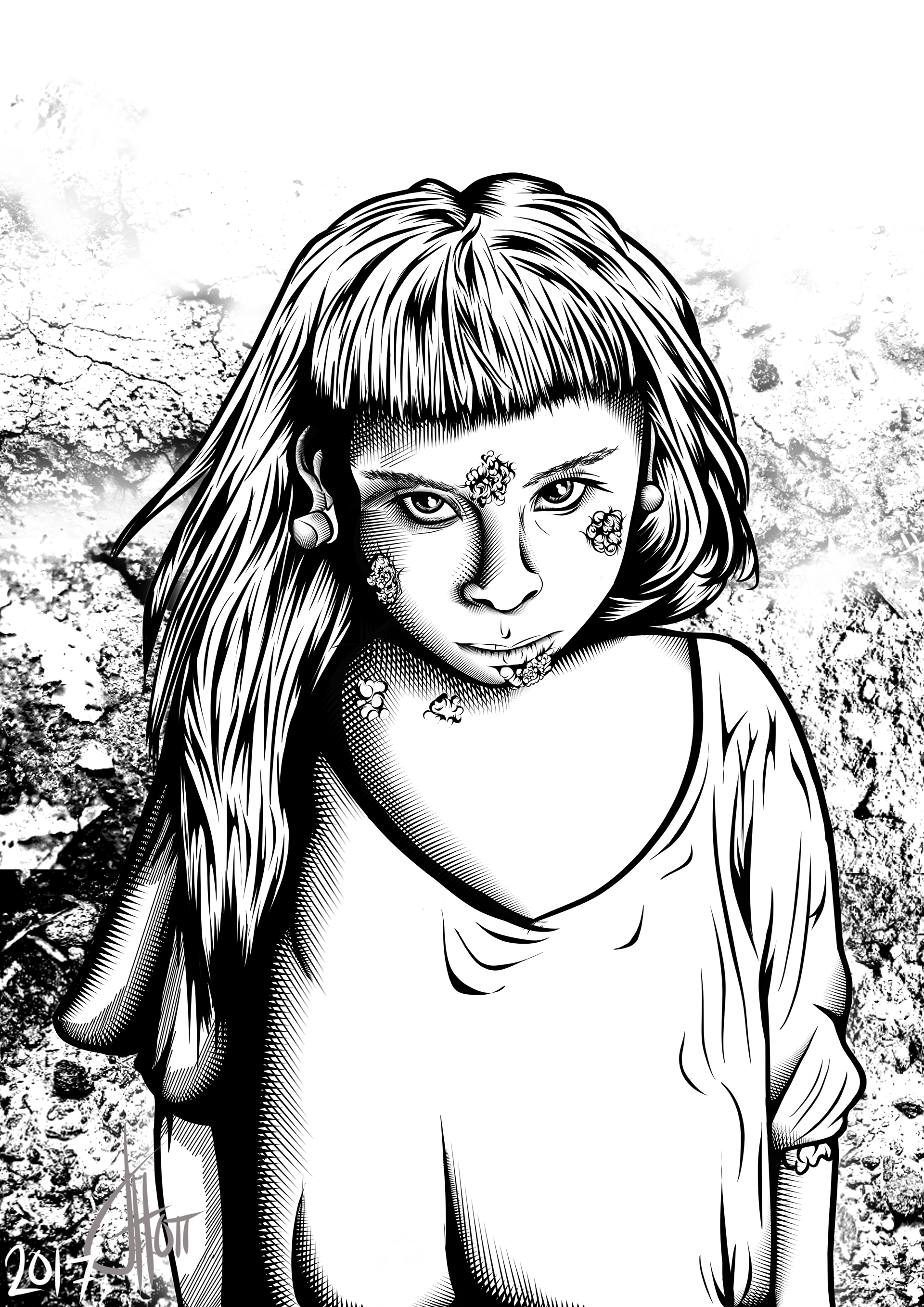 1920x2716 Jenna Hott - Line Sketch Of Girl