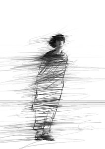 212x300 Line Drawings Fine Art America - Line Sketch Of Girl