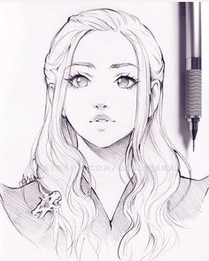 236x295 Pencil And Digital Drawings, Lines, Sketches Etc Art By Caroline - Line Sketch Of Girl