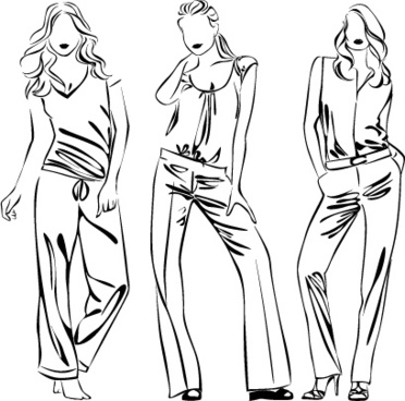 372x368 Pencil Sketch Line Free Vector Download (14,003 Free Vector) For - Line Sketch Of Girl
