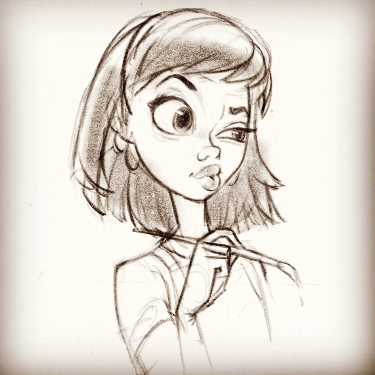 1200x1200 Random Girl Sketches On Behance - Line Sketch Of Girl
