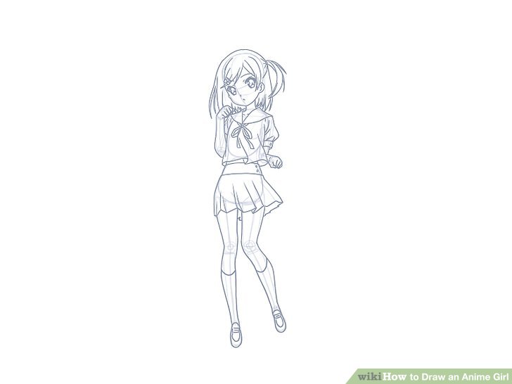 728x546 4 Ways To Draw An Anime Girl - Line Sketch Of Girl
