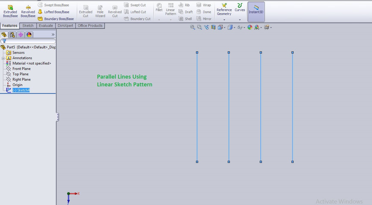 1243x686 How To Use Solidworks Linear Sketch Pattern Tool Tutorial - Linear Sketch