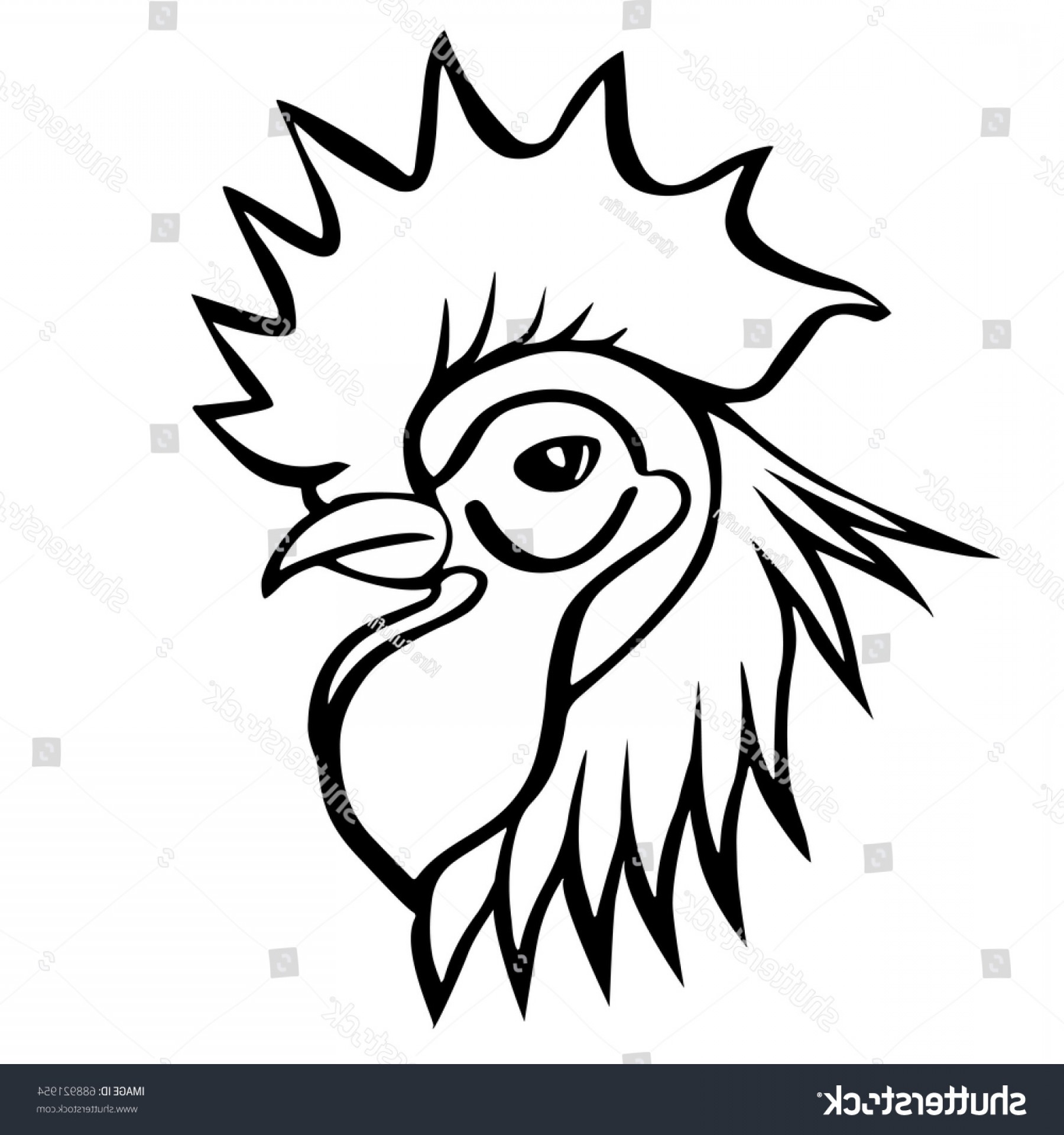 1800x1920 Black White Linear Sketch Rooster Vector Lazttweet - Linear Sketch