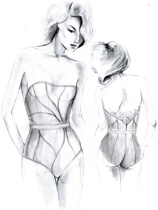 309x410 Fashion Illustration - Lingerie Sketches