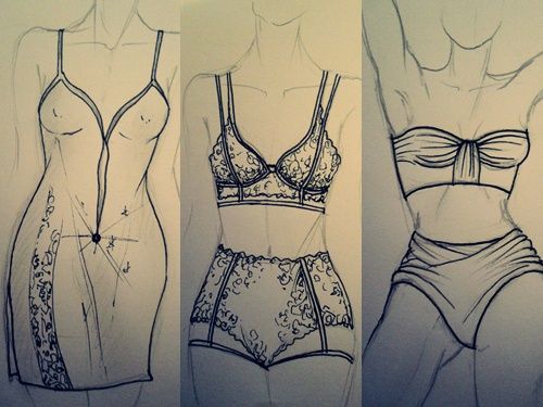 500x375 Lingerie Design Sketches Kommentar Labels Drawing , Lingerie - Lingerie Sketches