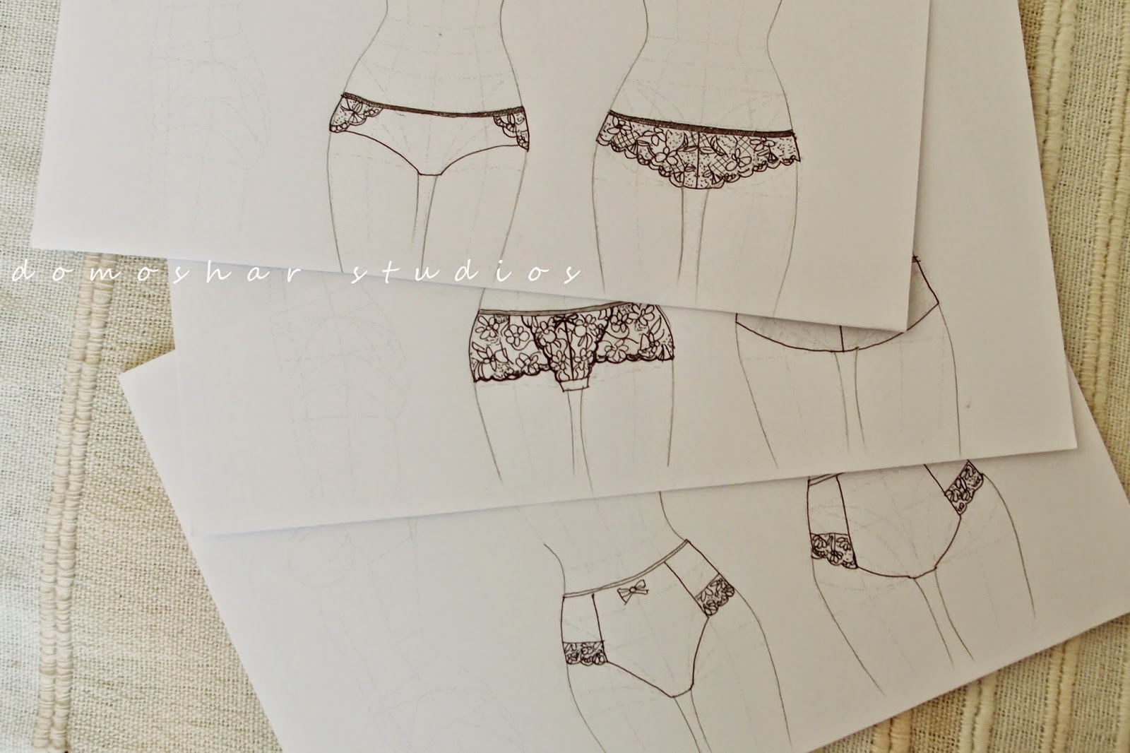 1600x1066 Domoshar Lingerie Sketches On The Table - Lingerie Sketches