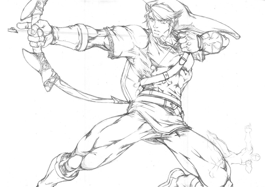900x636 Link Sketch By Sakuseii - Link Sketch