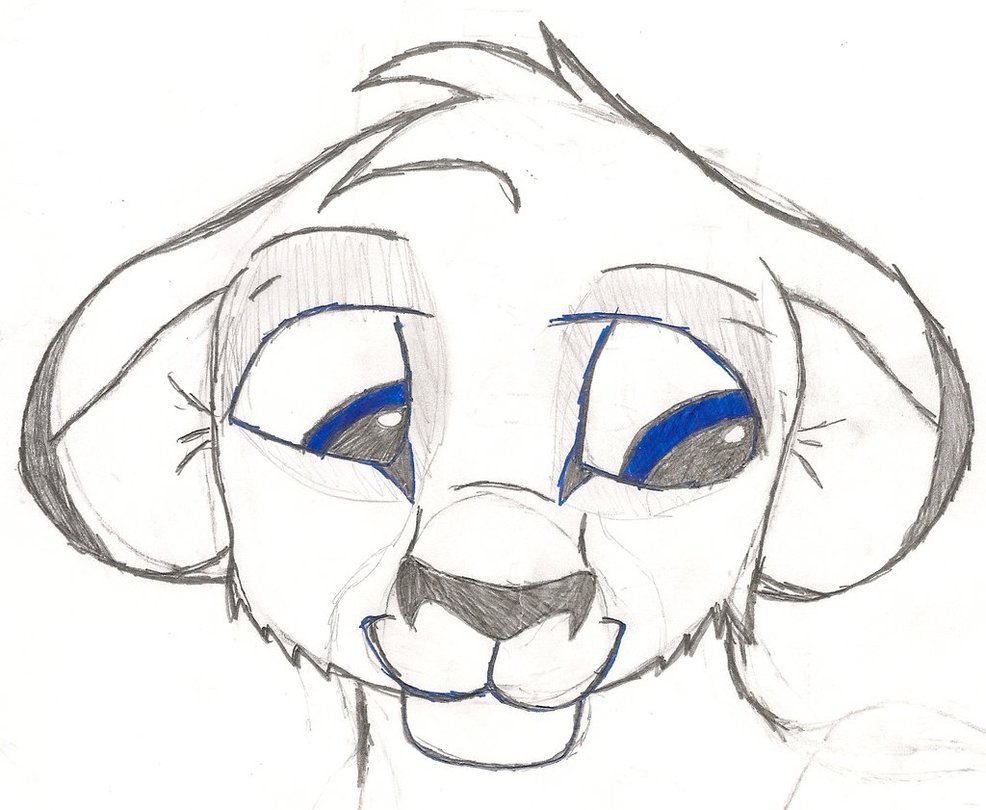 986x810 Lion Cub Sketch By Worriorsel - Lion And Cub Sketch