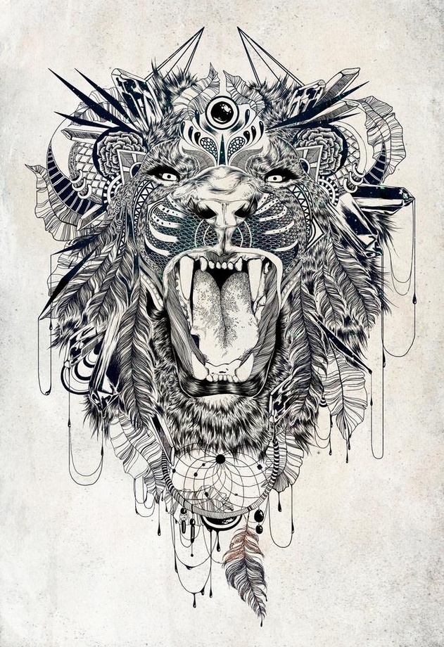 631x920 Lion, An Art Print By Feline Zegers - Lion Art Sketch