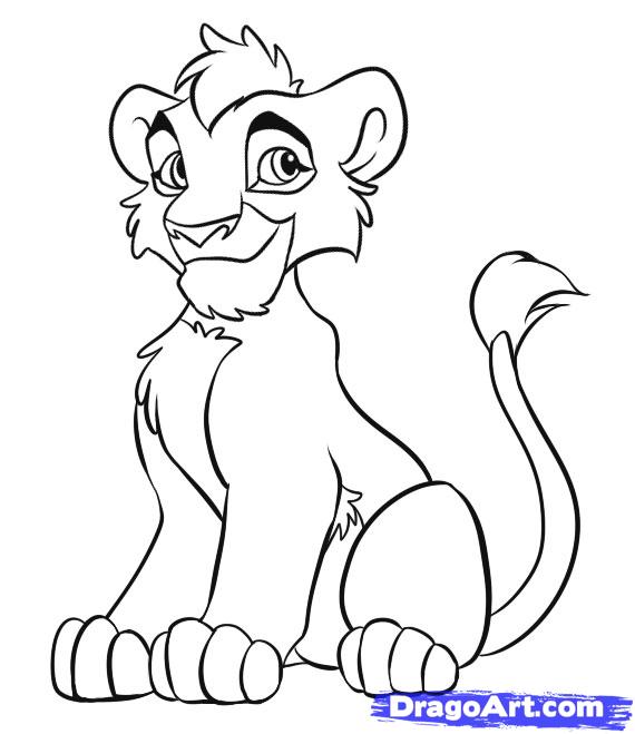 570x659 Collection Of Lion King Cartoon Drawing High Quality, Free - Lion Cartoon Sketch