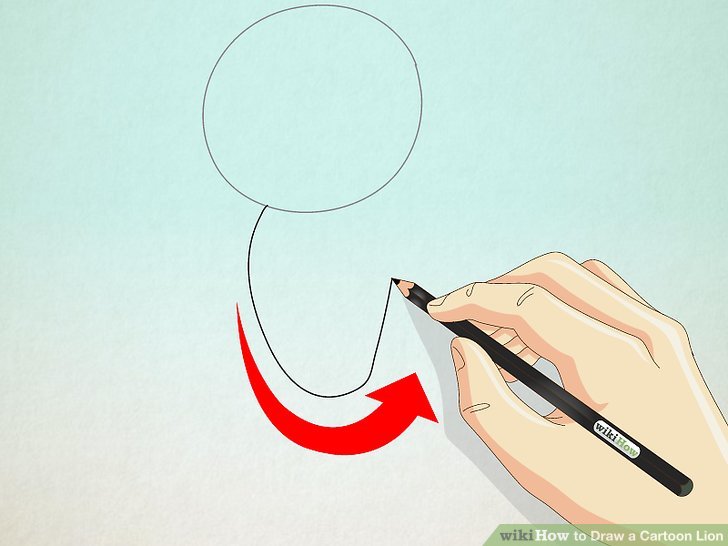 728x546 How To Draw A Cartoon Lion 13 Steps (With Pictures) - Lion Cartoon Sketch