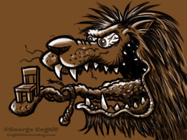 640x480 Monster Head Cartoon Lion Sketch - Lion Cartoon Sketch