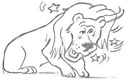 252x159 Animal Cartoon Drawings - Lion Cartoon Sketch