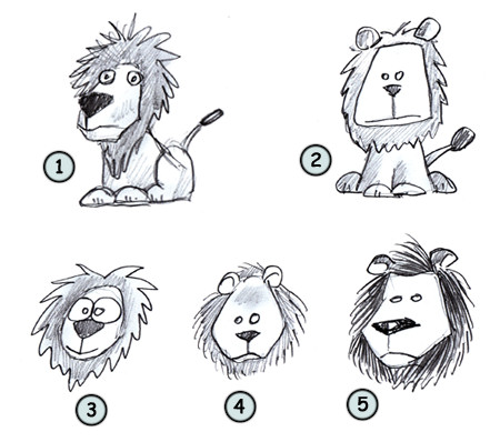 450x398 Drawing A Cartoon Lion - Lion Cartoon Sketch