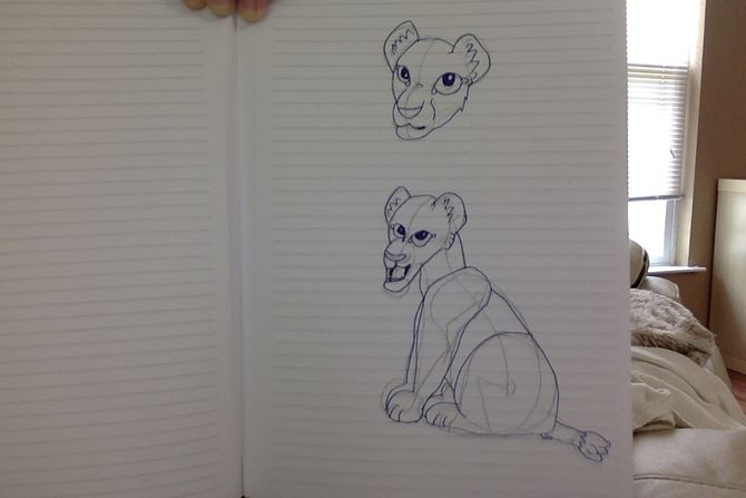 670x447 How To Draw A Lion Cub 15 Steps (With Pictures) - Lion Cub Sketch