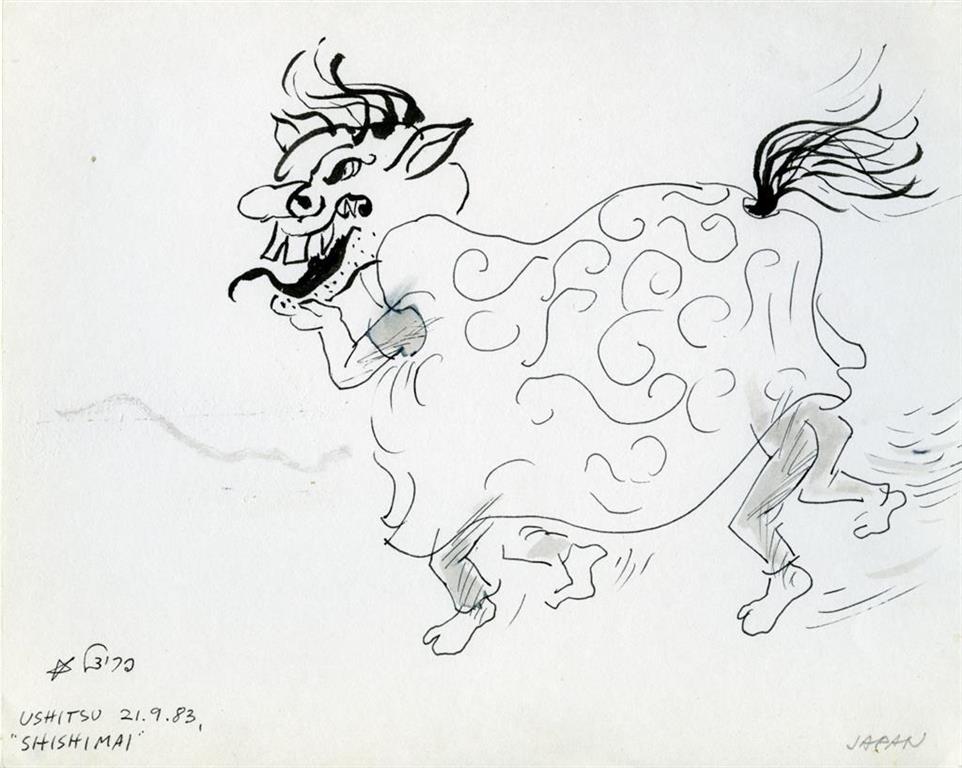 962x768 Lion Dance, Ushitsu (A) Museums In Israel - Lion Dance Sketch