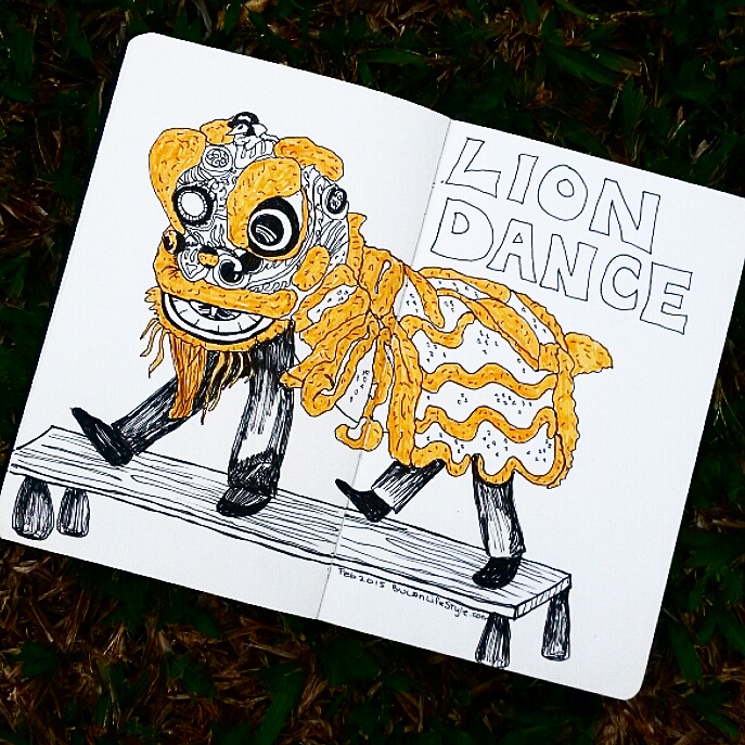 687x687 Sketch Of The Day No 528 In My Moleskine Art Journal Chinese New - Lion Dance Sketch