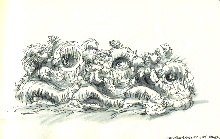 709x447 Chinese New Year Scratchyas - Lion Dance Sketch
