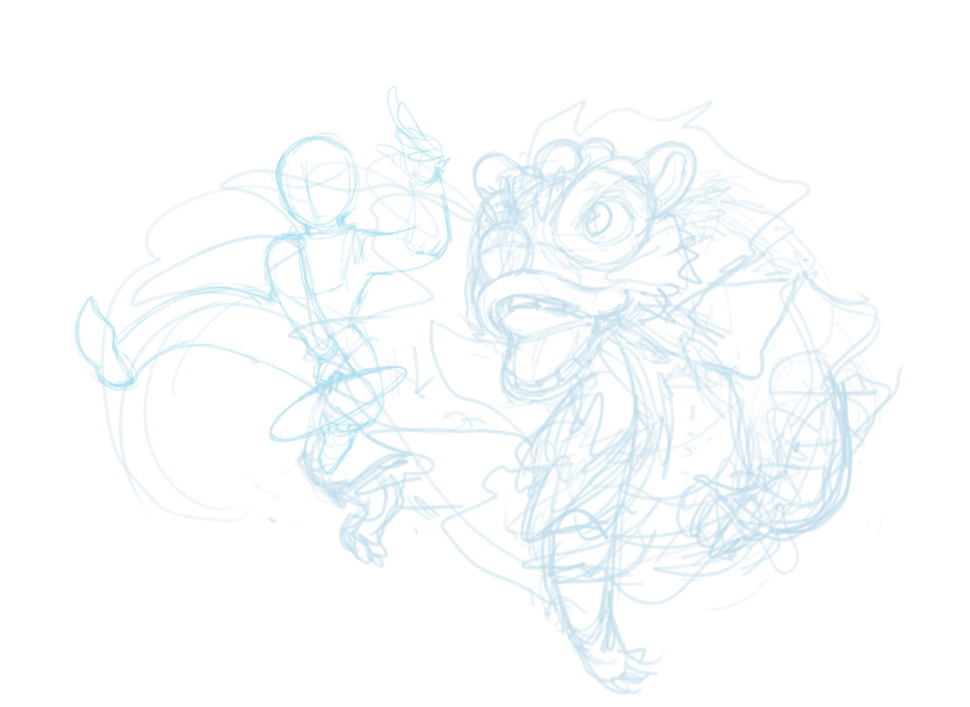 1920x1399 Dac Trung Tran - Lion Dance Sketch