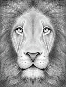 229x300 Lion Drawings Fine Art America - Lion Face Sketch Images