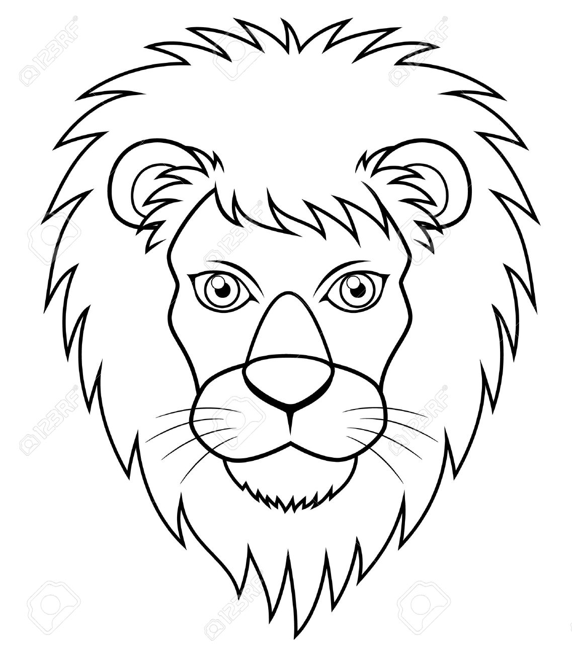 Lion Face Sketch Images at PaintingValley.com | Explore collection of ...