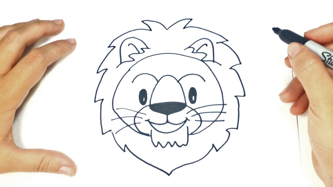 1280x720 How To Draw A Lion Head Lion Head Easy Draw Tutorial - Lion Head Sketch