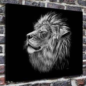 300x300 Lion Head Sketch Paintings Hd Print On Canvas Home Decor Wall Art - Lion Head Sketch