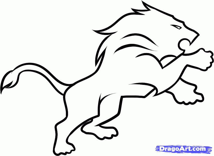 887x647 Lion Clipart Easy - Lion Head Sketch Step By Step