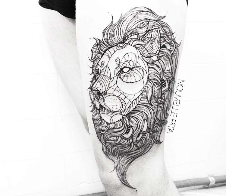 750x650 Lion Head, Tattoo Art By Nouvelle Rita - Lion Head Tattoo Sketch