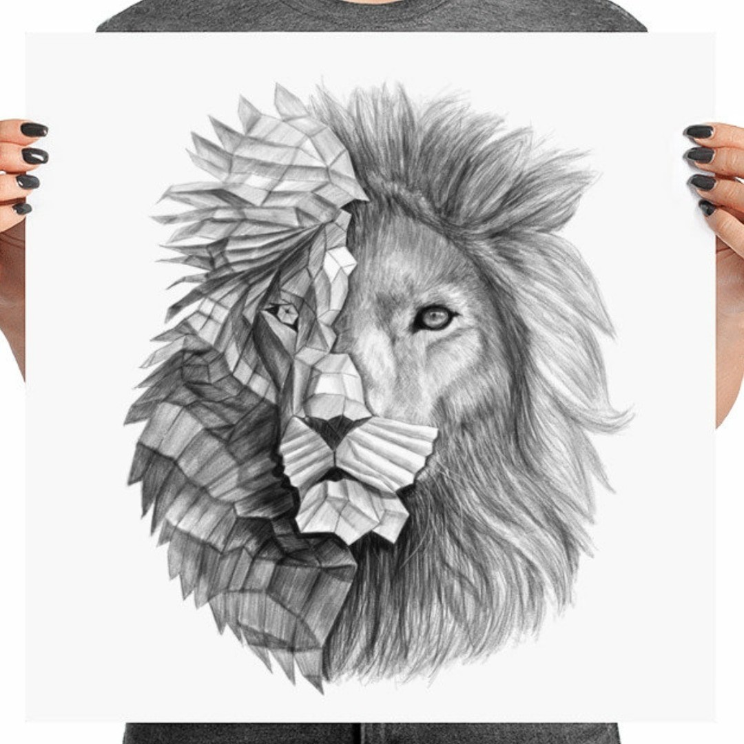 1080x1080 Ermir Kolonja - Lion Portrait Sketch