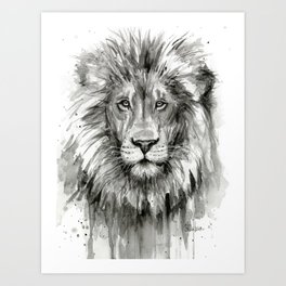 264x264 Lion Painting Art Prints Society6 - Lion Portrait Sketch