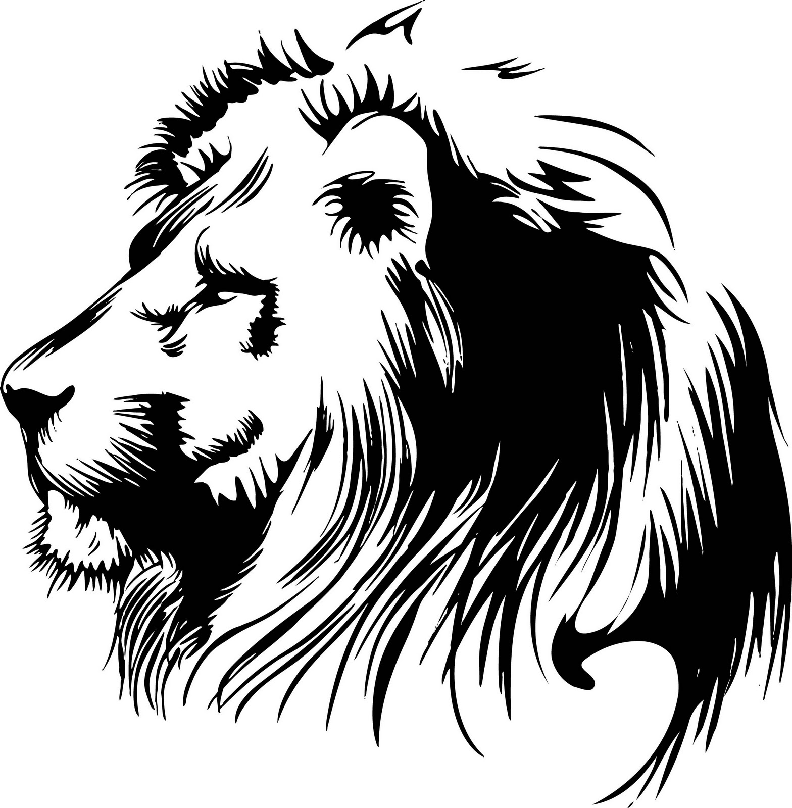 1568x1600 White Lion Clipart Lion Profile - Lion Profile Sketch