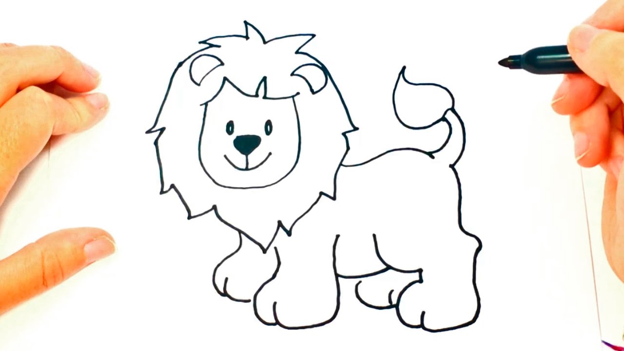 1280x720 How To Draw A Lion For Kids Lion Drawing Lesson Step By Step - Lion Simple Sketch