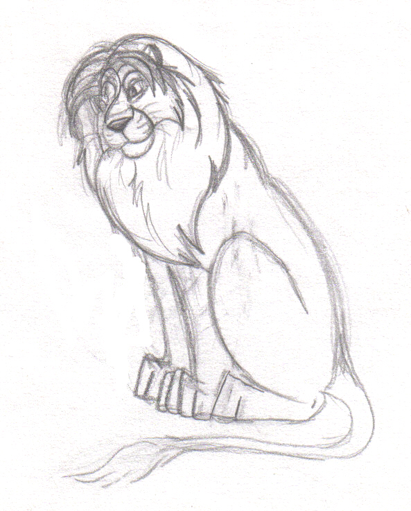 593x737 Simple Lion Quick Sketch By Doomwing - Lion Simple Sketch